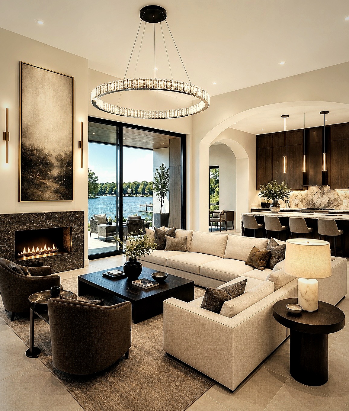 Timeless luxury living room by Modern Luxe Interior Design